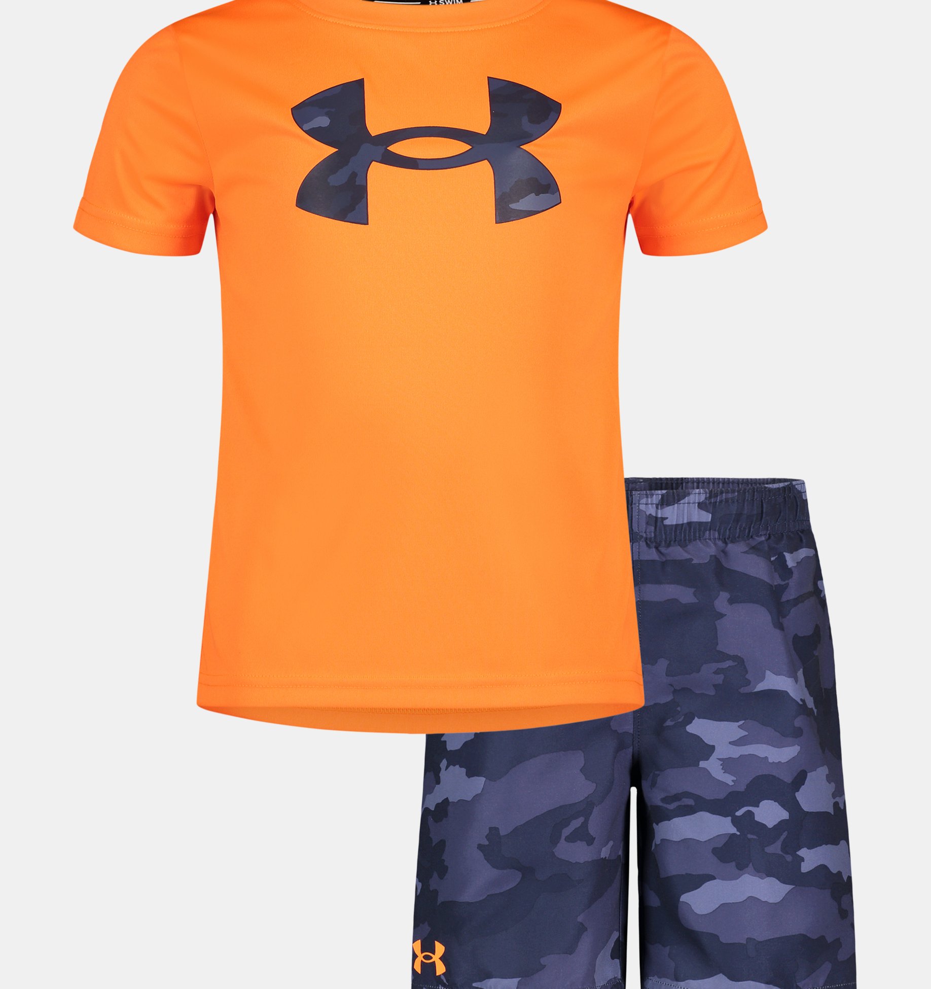 NEW Kids Youth Boys Under Armour UA heatgear Try Another Sport Orange Tee Shirt 